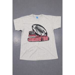 Vintage 90s Alabama Crimson Tide Football Single Stitch T-Shirt XL NCAA Grey